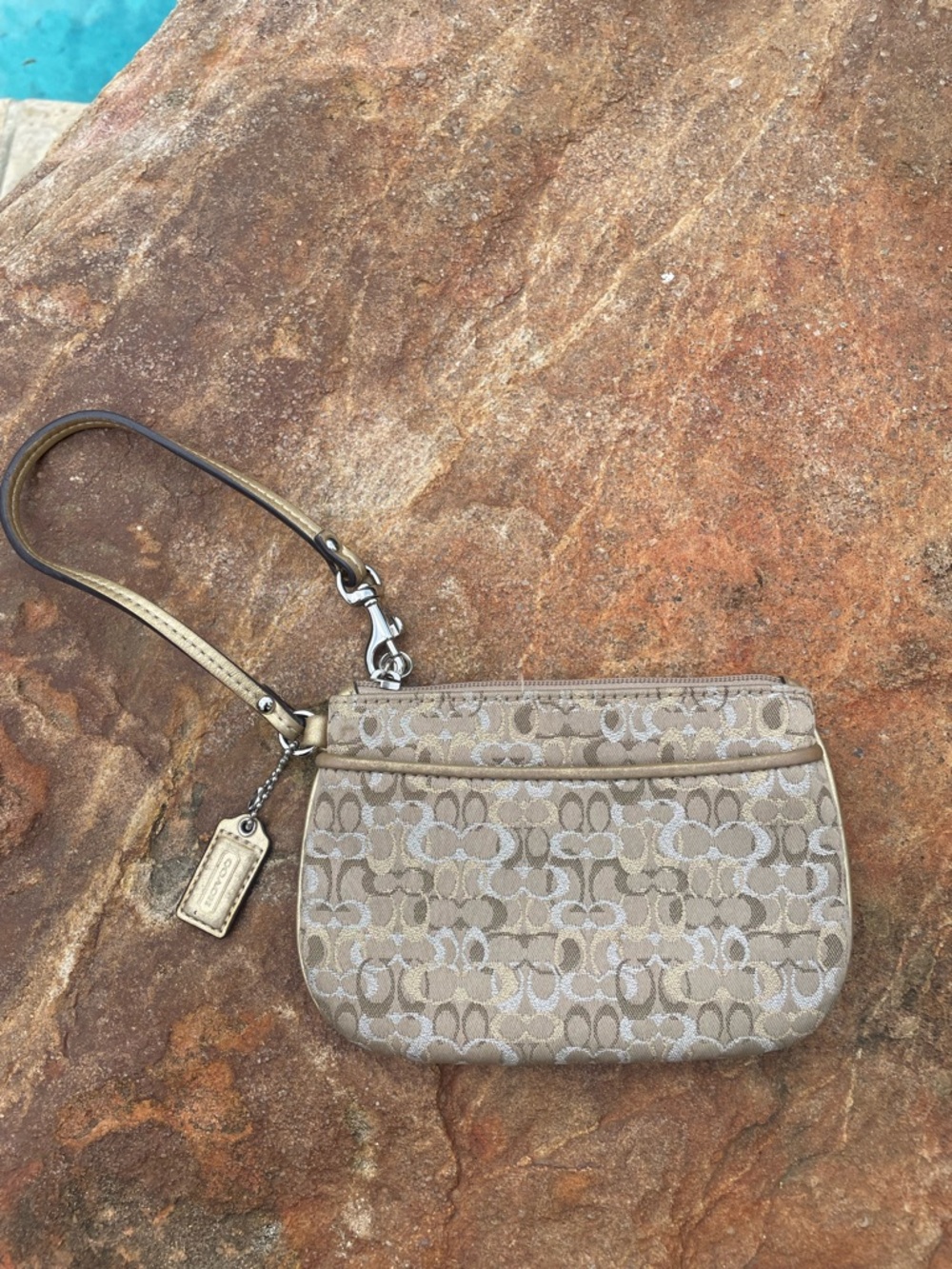 Coach Metallic Signature Lurex Wristlet (CSR)